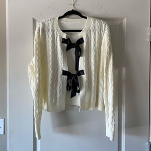 Bow tie cardigan top